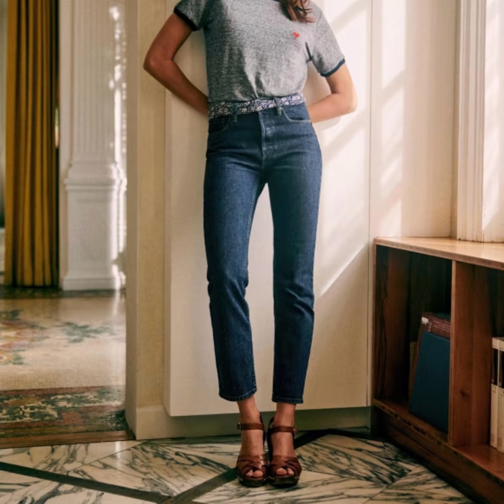 Sezane “The Perfect Slim” black denim sz 27